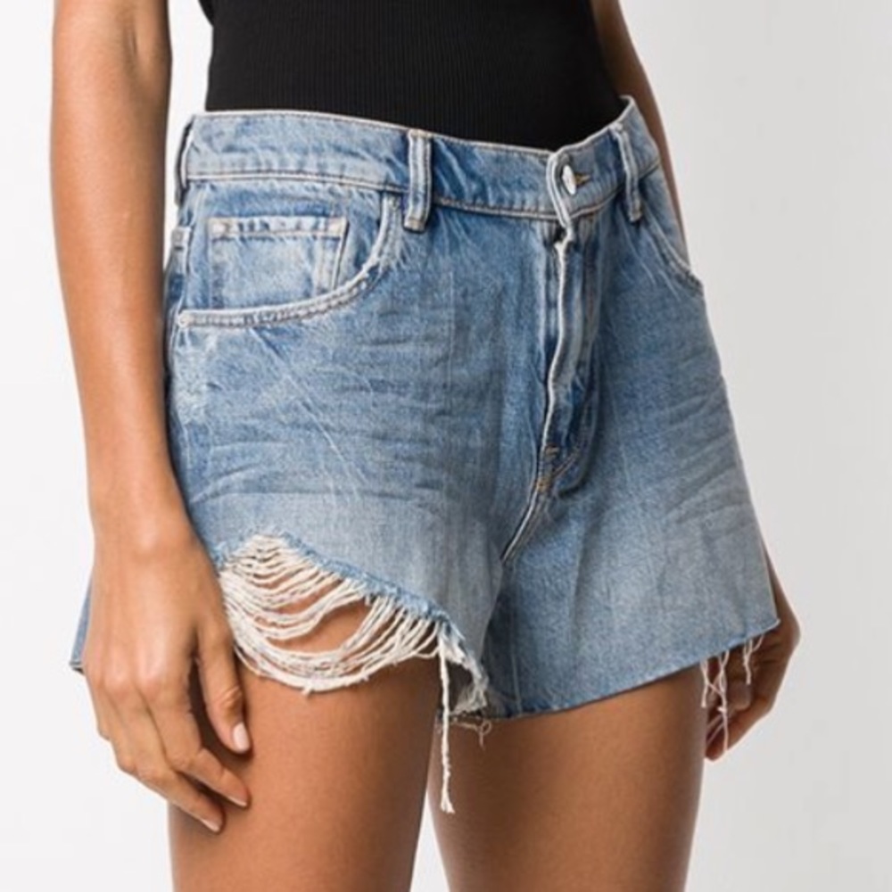 ALL SAINTS WINNIE CUT OFF SHORTS SIZE 28 MID INDIGO NEW WITH TAGS